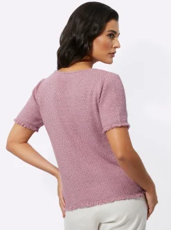 Kurzarmpullover mit Fransen