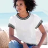 Kurzarmpullover mit Kontrastblenden