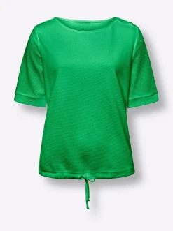 Kurzarmshirt aus Strukturware