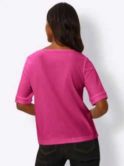Kurzarmshirt aus Strukturware