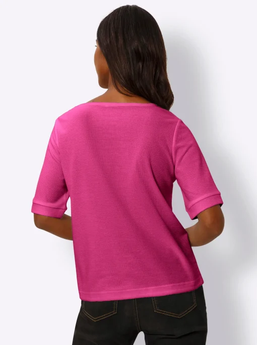 Kurzarmshirt aus Strukturware