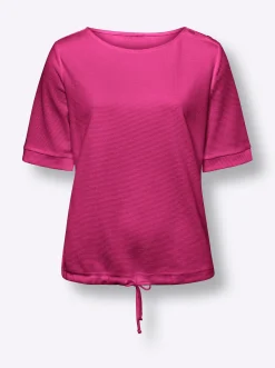 Kurzarmshirt aus Strukturware
