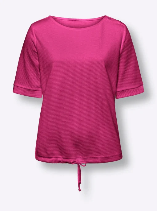 Kurzarmshirt aus Strukturware