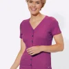 Kurzarmshirt in elastischer Ripp-Qualität