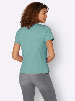 Kurzarmshirt in elastischer Ripp-Qualität