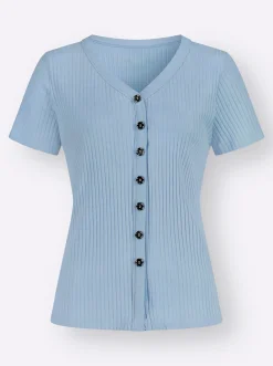 Kurzarmshirt in elastischer Ripp-Qualität