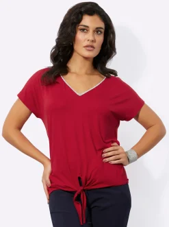 Kurzarmshirt mit Bändern zum Knoten