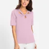 Kurzarmshirt mit Cut-outs am Ausschnitt