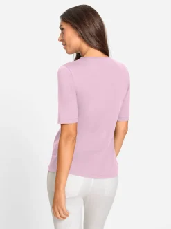 Kurzarmshirt mit Cut-outs am Ausschnitt