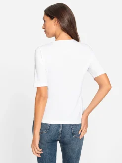 Kurzarmshirt mit Cut-outs am Ausschnitt