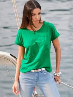 Kurzarmshirt mit Elasthan-Anteil