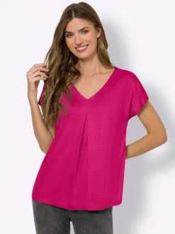 Kurzarmshirt mit Falte vorne