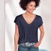 Kurzarmshirt mit Falte vorne