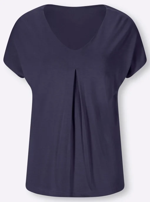Kurzarmshirt mit Falte vorne