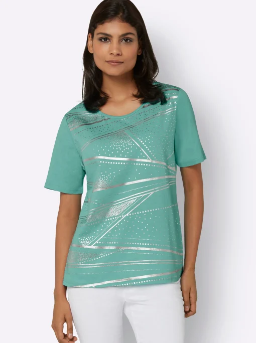 Kurzarmshirt mit Folien-Print