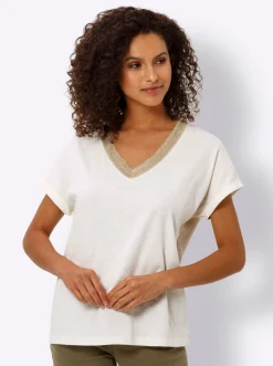 Kurzarmshirt mit Glanz-Akzenten