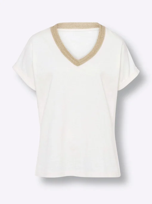 Kurzarmshirt mit Glanz-Akzenten