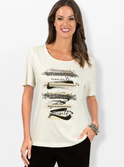 Kurzarmshirt mit Glanz-Details