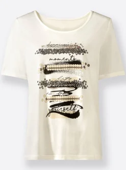 Kurzarmshirt mit Glanz-Details