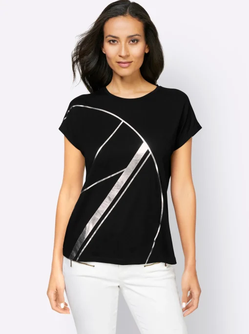 Kurzarmshirt mit Glanzdruck