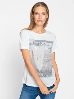 Kurzarmshirt mit Glanz-Print