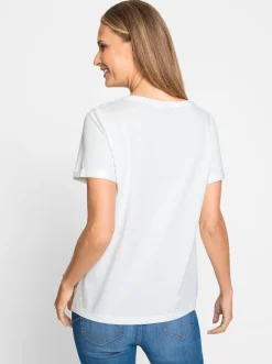 Kurzarmshirt mit Glanz-Print