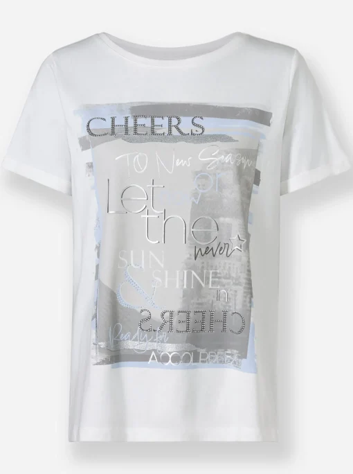 Kurzarmshirt mit Glanz-Print
