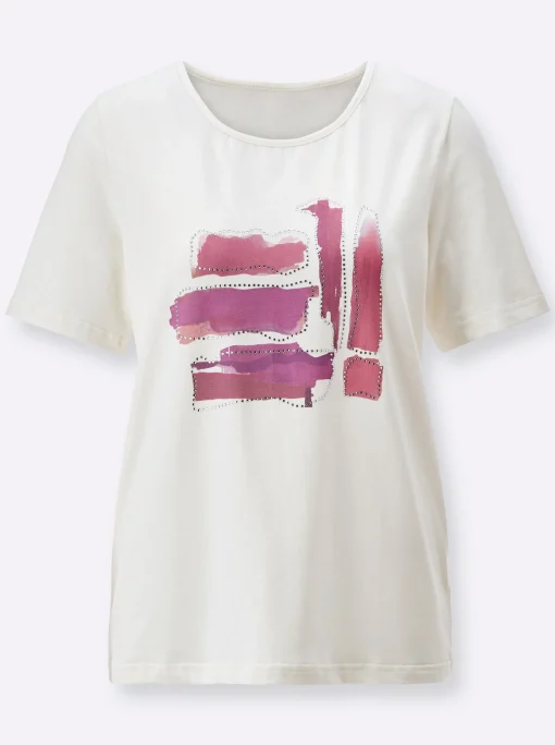 Kurzarmshirt mit Glitzersteinchen