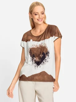 Kurzarmshirt mit Herz-Motiv