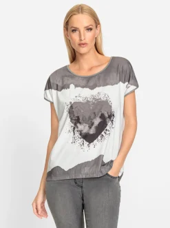 Kurzarmshirt mit Herz-Motiv