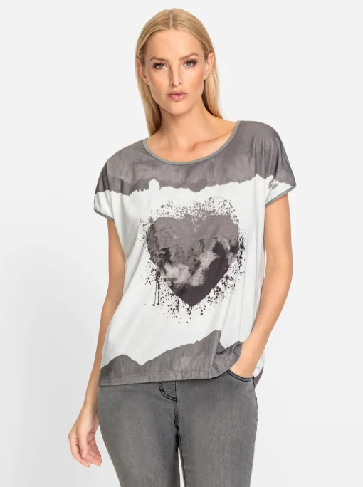 Kurzarmshirt mit Herz-Motiv