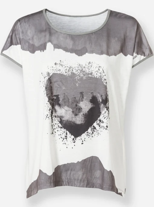 Kurzarmshirt mit Herz-Motiv