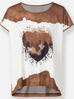 Kurzarmshirt mit Herz-Motiv