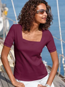 Kurzarmshirt mit Karree-Ausschnitt
