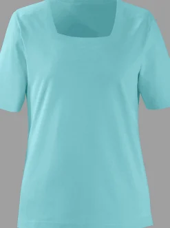 Kurzarmshirt mit Karree-Ausschnitt