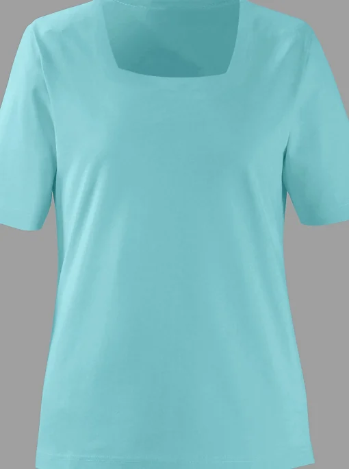 Kurzarmshirt mit Karree-Ausschnitt