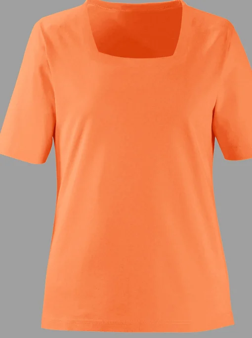 Kurzarmshirt mit Karree-Ausschnitt