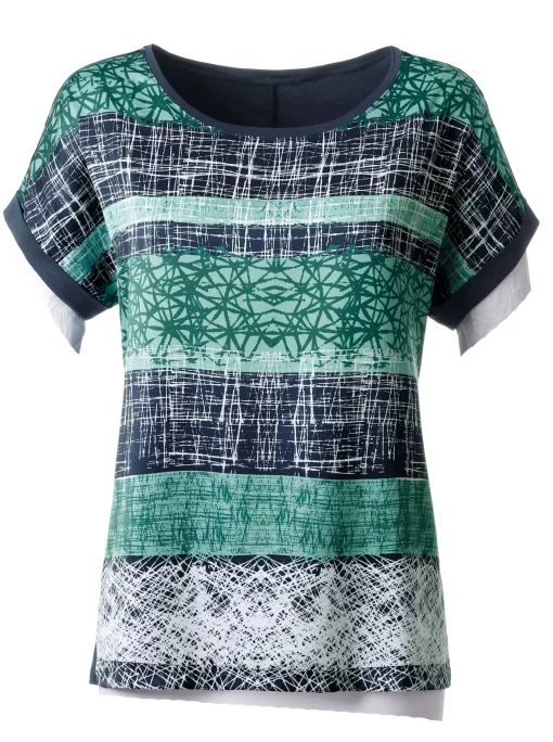 Kurzarmshirt mit Matt-Satin