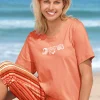 Kurzarmshirt mit Muschel-Druck