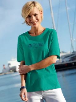 Kurzarmshirt mit Muschel-Druck