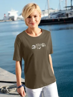 Kurzarmshirt mit Muschel-Druck