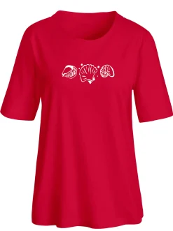Kurzarmshirt mit Muschel-Druck