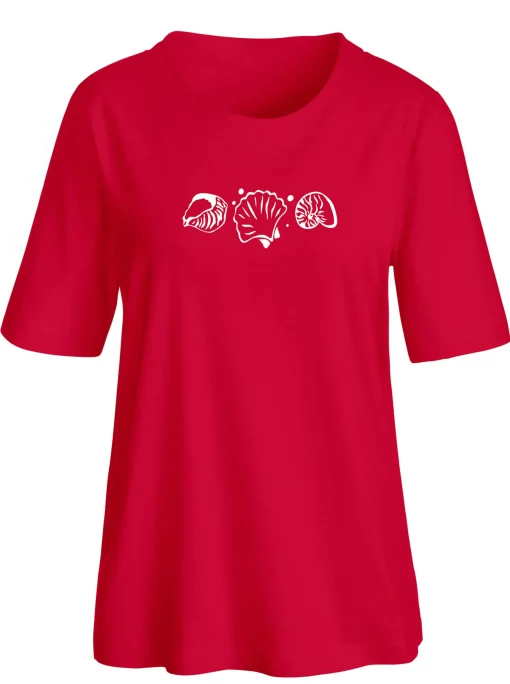 Kurzarmshirt mit Muschel-Druck