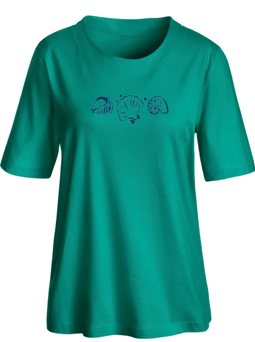 Kurzarmshirt mit Muschel-Druck