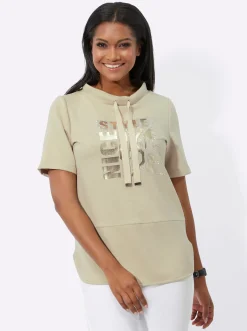 Kurzarmshirt mit Stehkragen