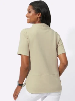 Kurzarmshirt mit Stehkragen