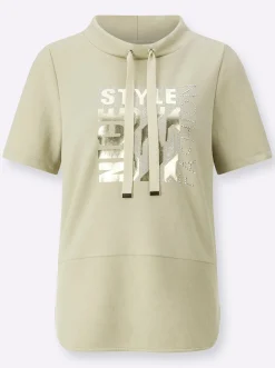 Kurzarmshirt mit Stehkragen