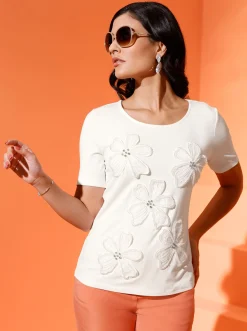 Kurzarmshirt mit transparenten Einsätzen