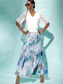 Kurzarmshirt mit transparenten Puffärmeln
