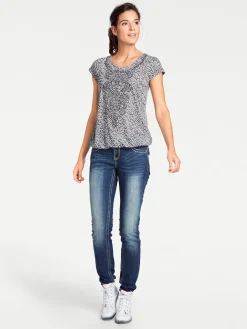 Kurzarmshirt mit Transparenz-Effekt